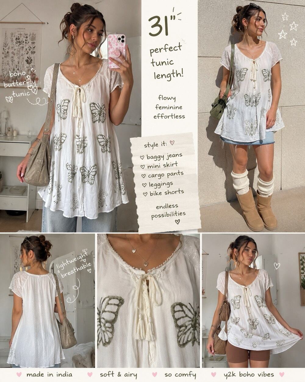Lapogee Butterfly Boho Swim Coverup Top